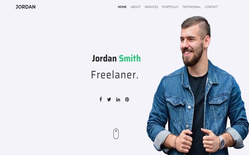 jordan minimal personalportfolio template landing page template original