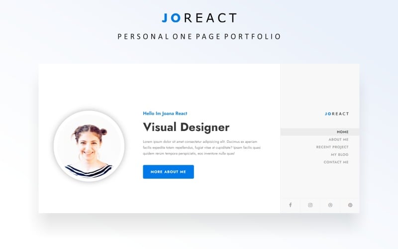 joreact personal portfolio bootstrap landing page template original