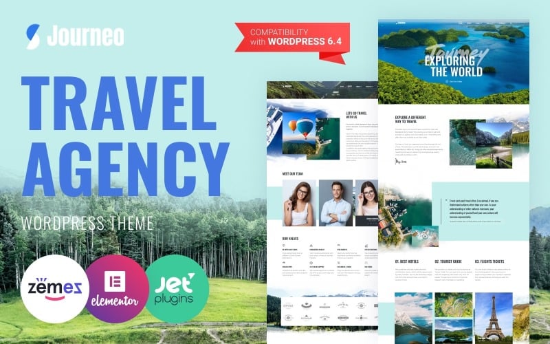 journeo travel agency wordpress elementor theme original