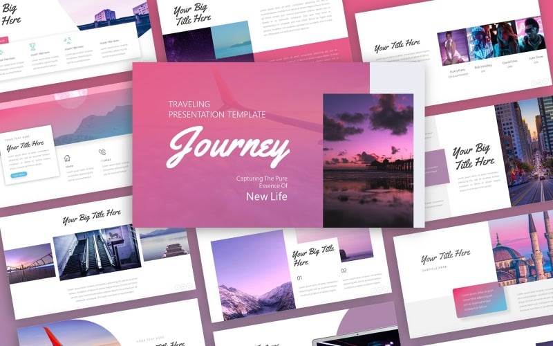 journey traveling presentation powerpoint template original