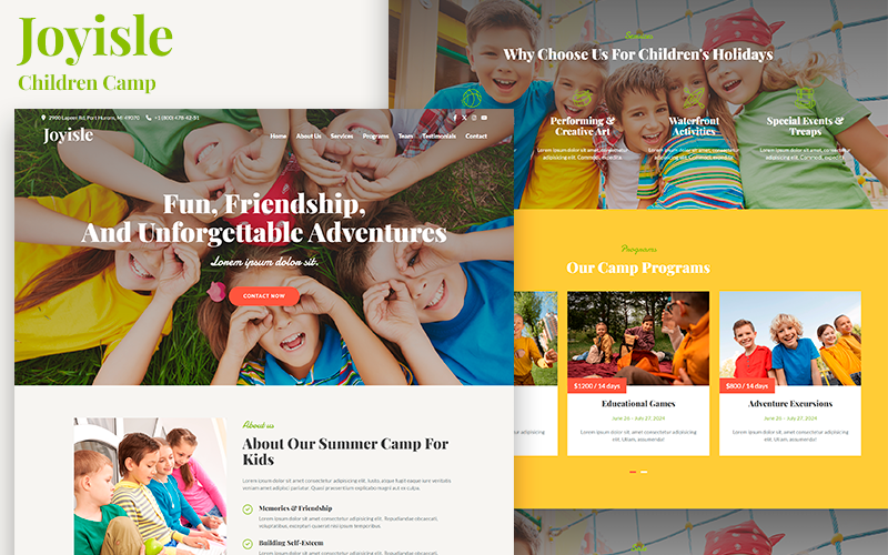 joyisle children camp html landing page original
