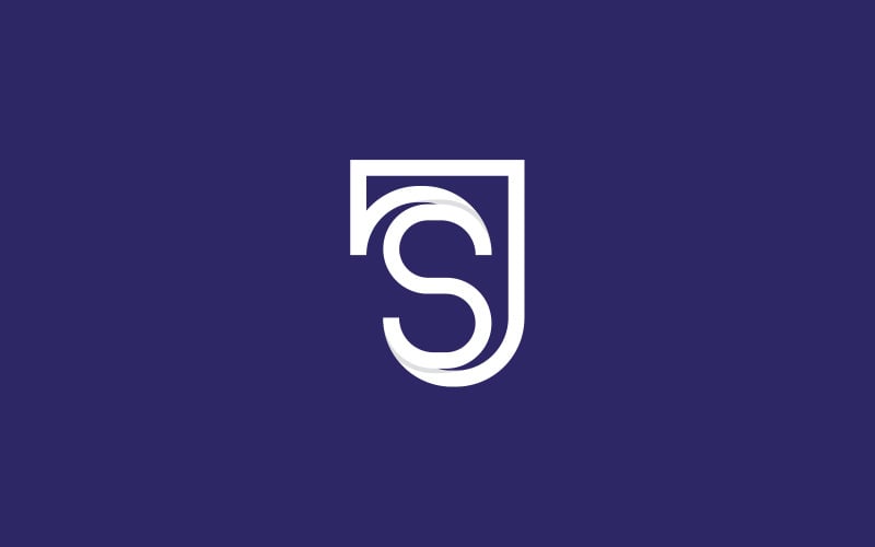 js letter outline logo design template original