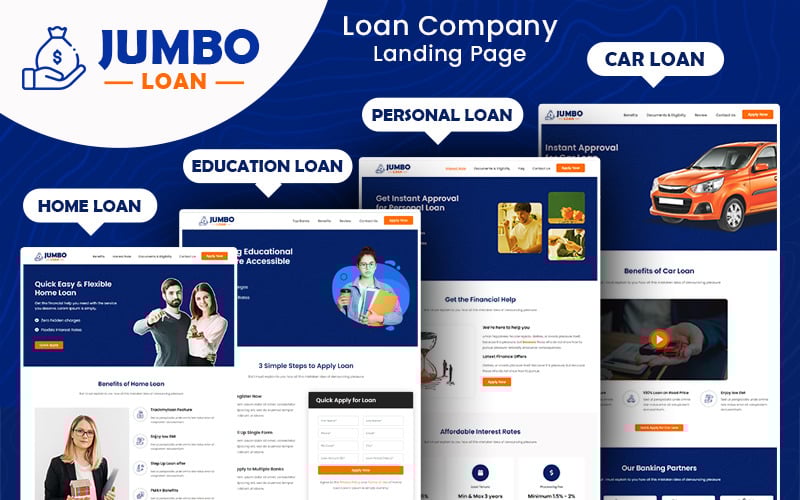 jumboloan loan company bootstrap html landing page original