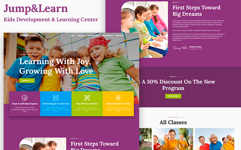 jumpamplearn kids development sports amp learning center html landing page original