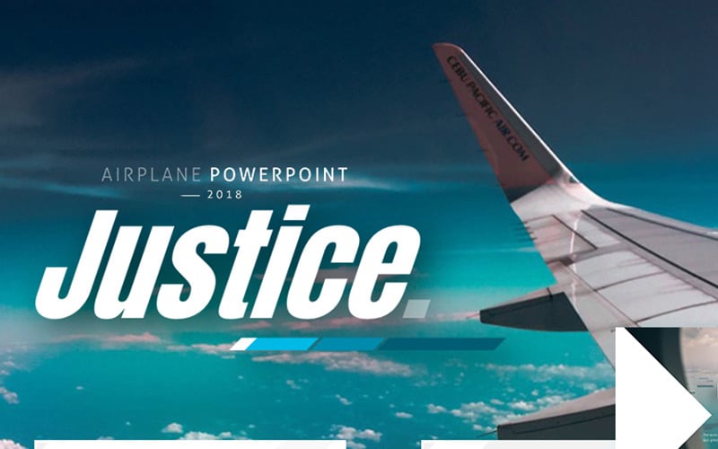 justice airplane powerpoint template original
