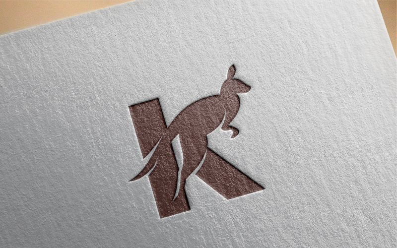 kangaroo letter k logo template original