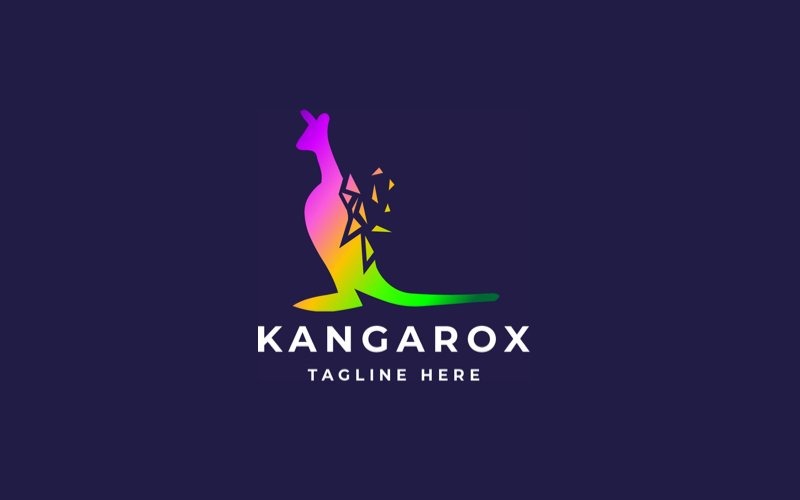 kangaroo pixel professional logo template original