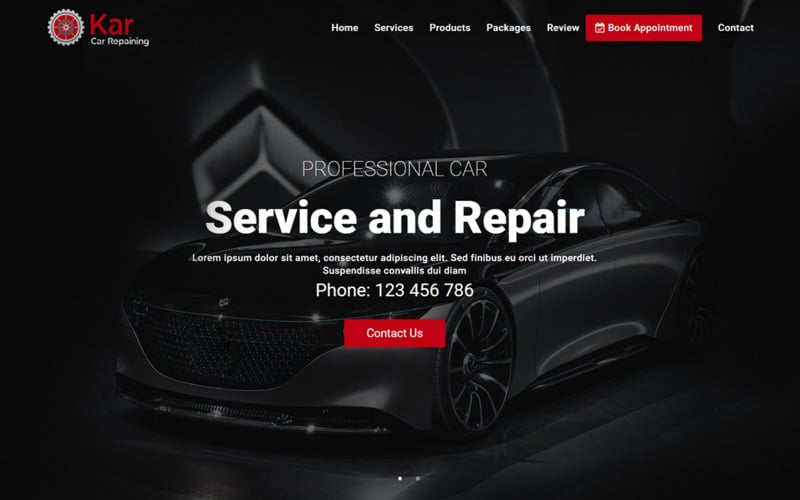 kar auto detailing amp car repairing services landing page template original