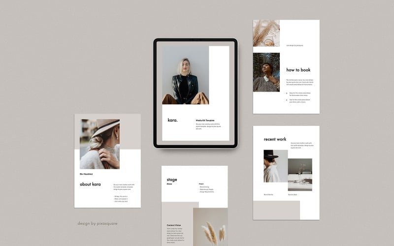 kara a vertical mediapress kit powerpoint template original