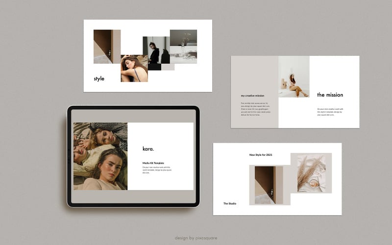 kara media kit branding powerpoint template original