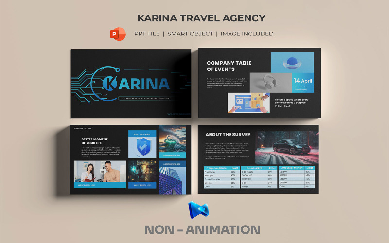 karina travel agency animated powerpoint presentation template original