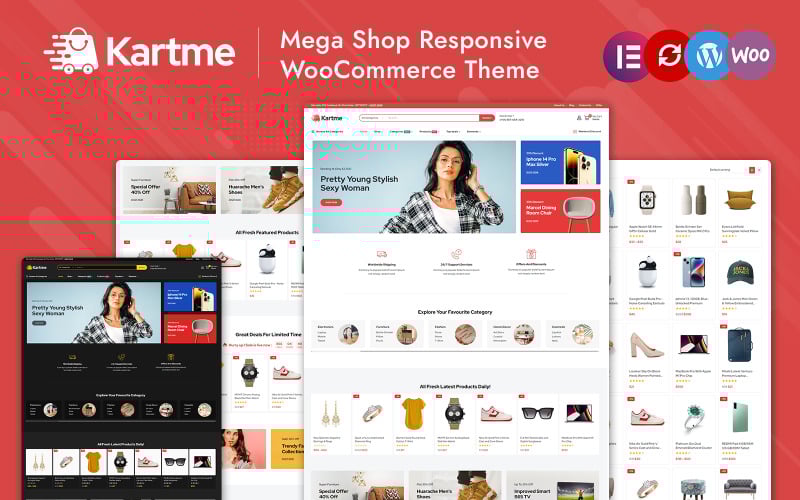 kartme mega shop elementor woocommerce responsive theme original