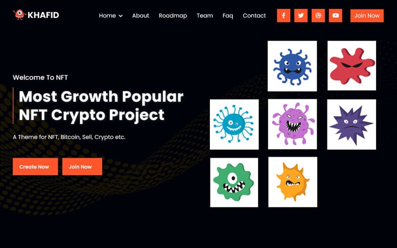 khafid nft amp portfolio html landing page template original