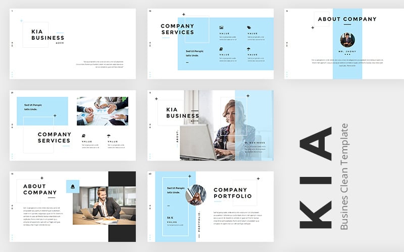 kia business clean powerpoint powerpoint template original