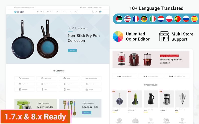 kichsketch kitchen home appliances store prestashop theme original