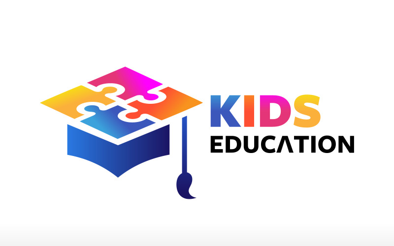 kids education logo kids academy logo children graduation logo elearning logo original