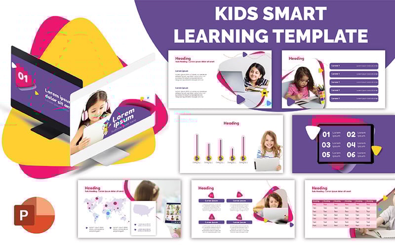 kids learning powerpoint template original