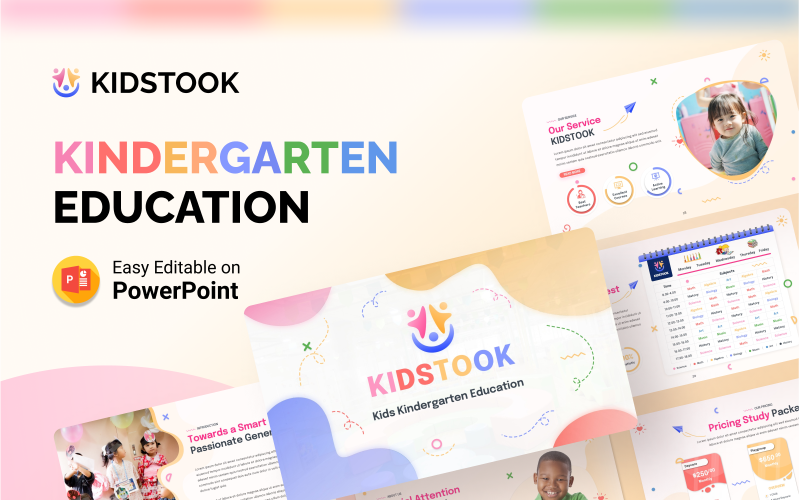 kidstook kids kindergarten education powerpoint presentation template original