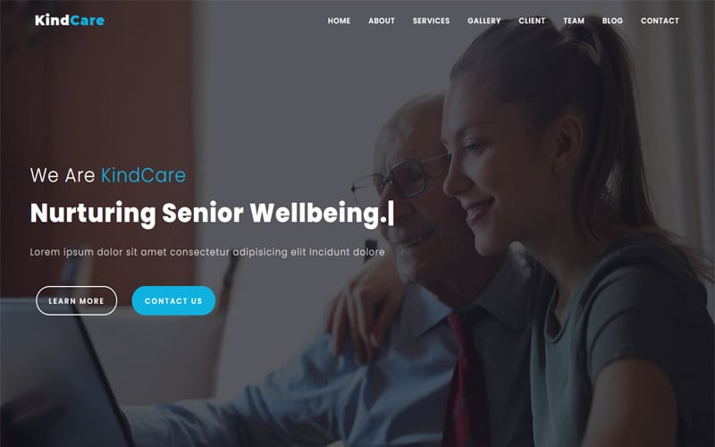 kindcare elderly care home landing page html template original