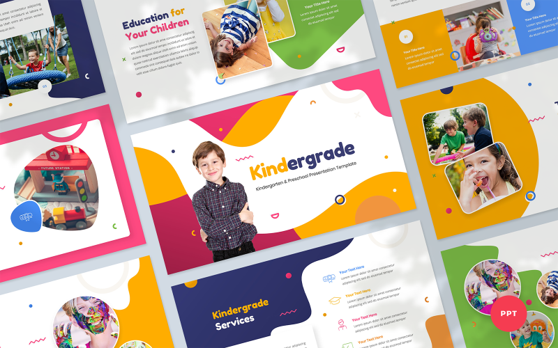 kindergrade kindergarten and preschool presentation powerpoint template original
