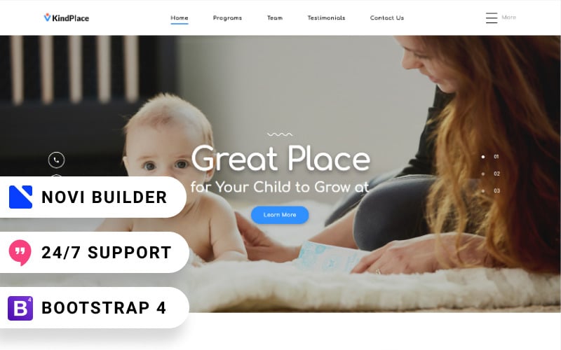 kindplace novi builder preschool center landing page template original