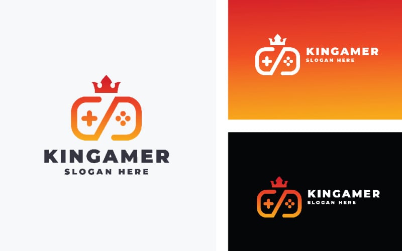 king gamer professional logo template original