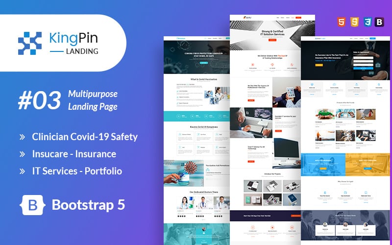 kingpin landing page html template original