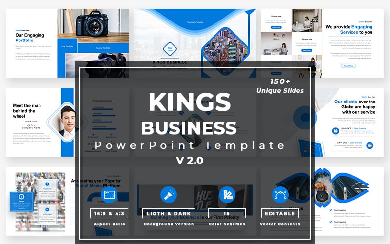 kings business v powerpoint template original
