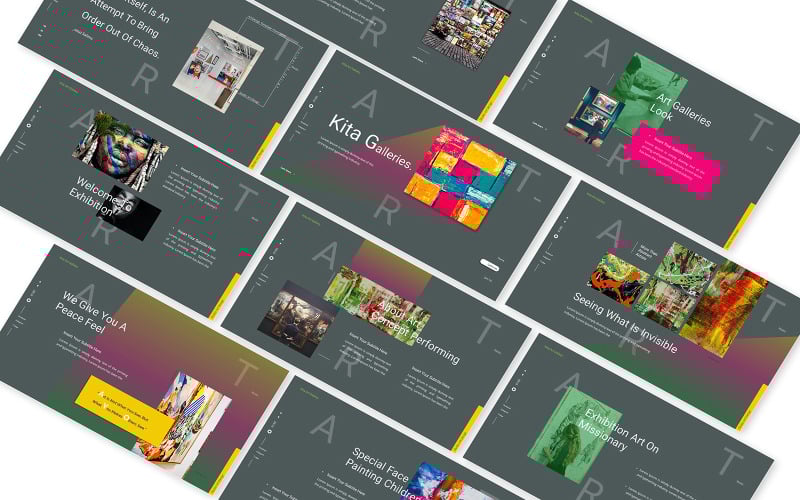 kita art gallery powepoint template original