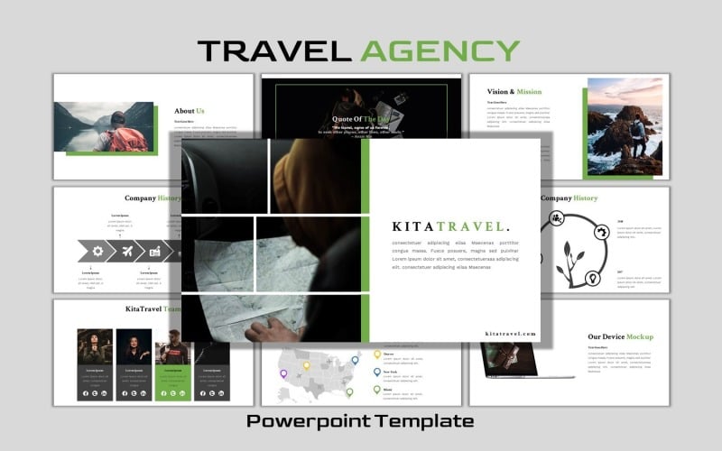 kitatravel creative business powerpoint template original
