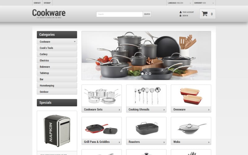 kitchen supplies store prestashop theme original