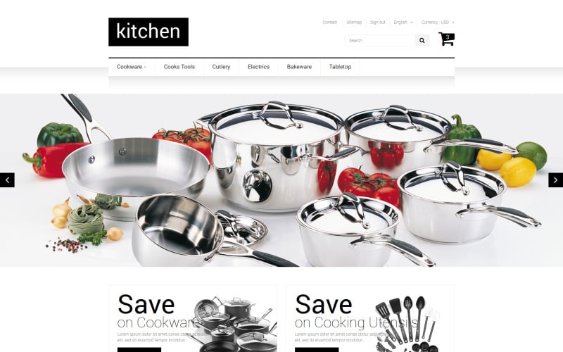 kitchen supplies store prestashop theme original