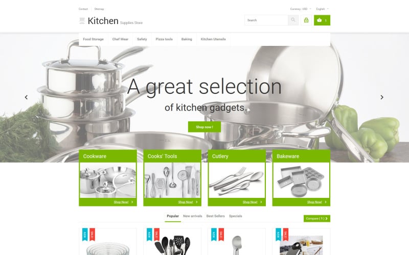 kitchen supplies store prestashop theme original