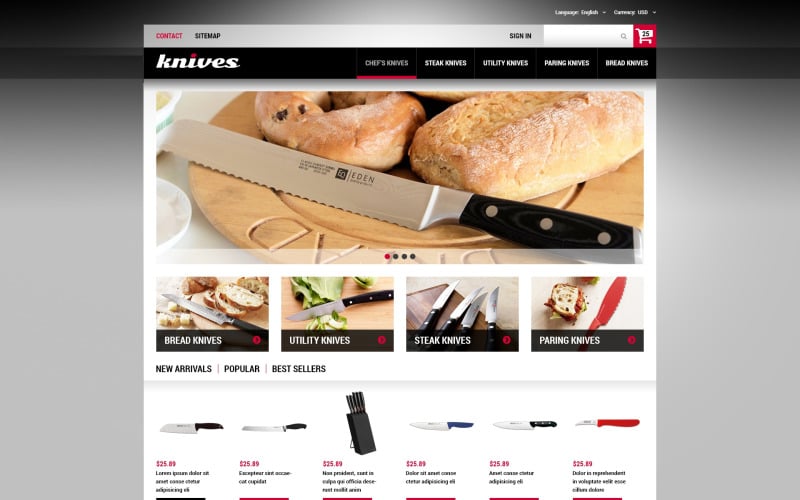 knives made of best steel prestashop theme original