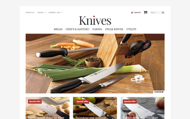knives store prestashop theme original