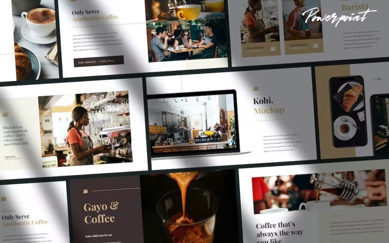 kohi cafe business powerpoint template original