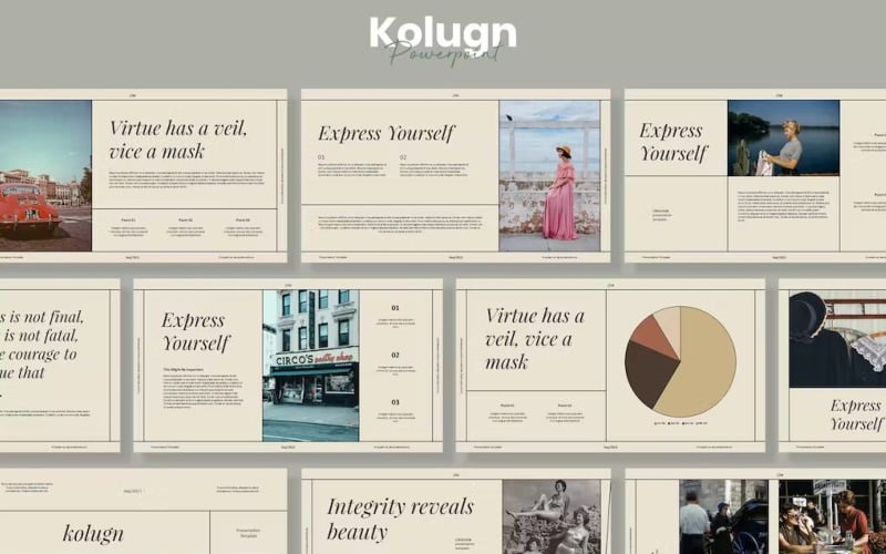 kolugn aesthetic template powerpoint original