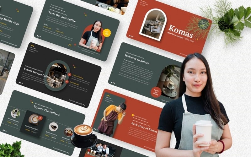 komas coffee shop powerpoint template original