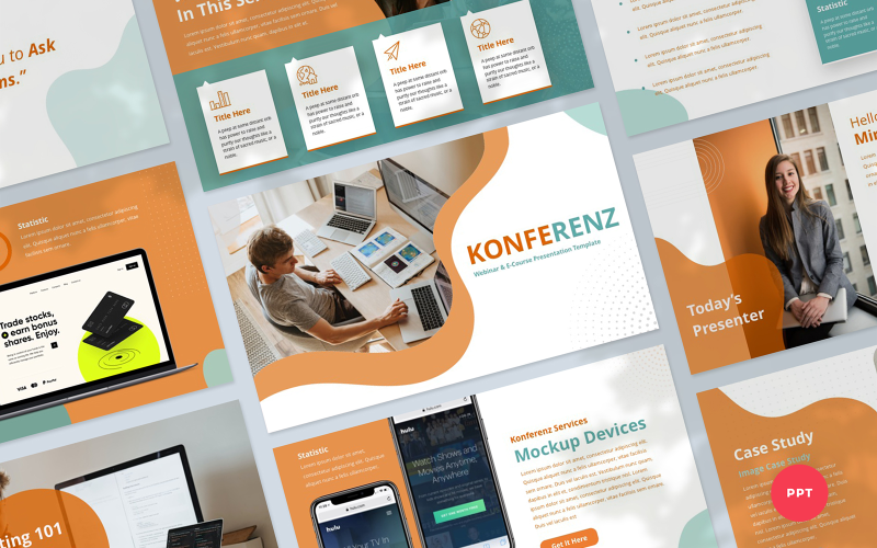 konferenz webinar and ecourse powerpoint template original