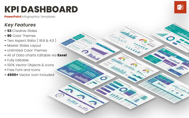 kpi dashboard powerpoint templates original