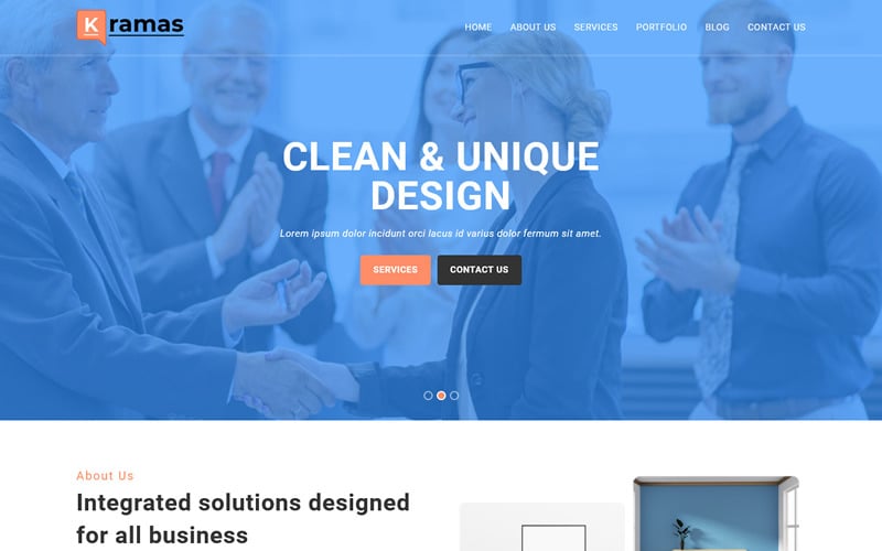 kramas is a one page business html template original