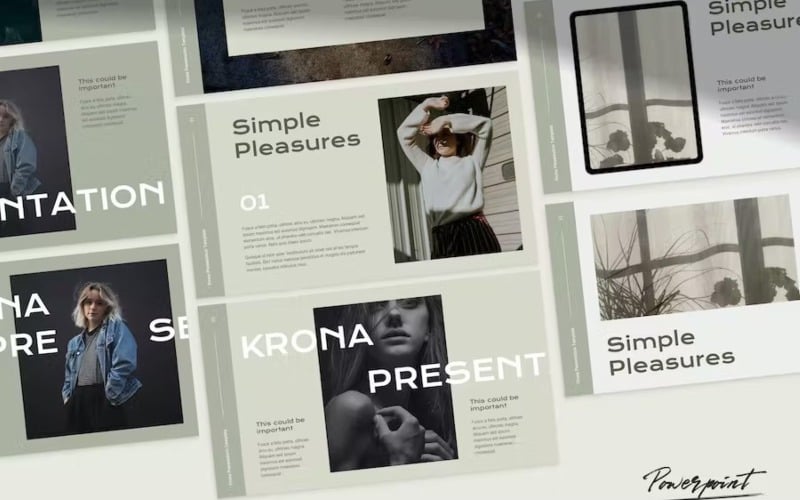 krona fashion amp portfolio powerpoint template original
