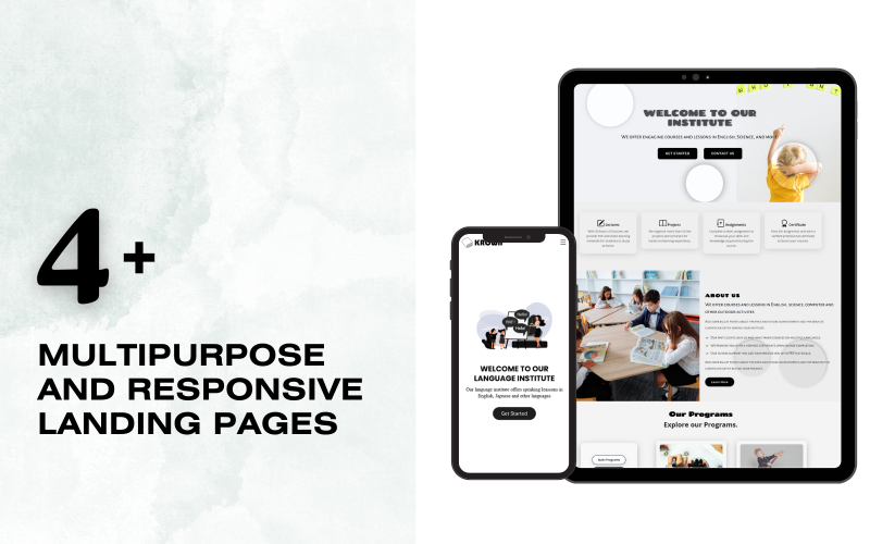 krown multipurpose landing page template pack of templates unique and color variants original