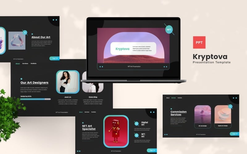 kryptova nft powerpoint template original