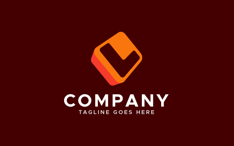 l letter square logo design template original