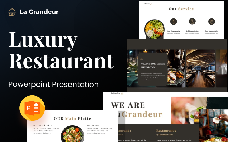 la grandeur luxury food powerpoint presentation template original