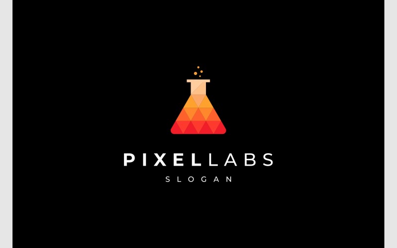lab glass flask pixel triangle logo original
