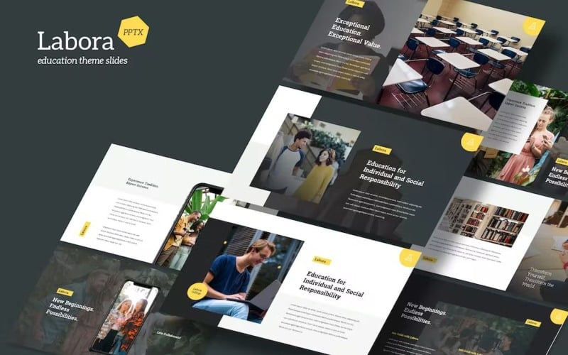 labora education theme powerpoint template original