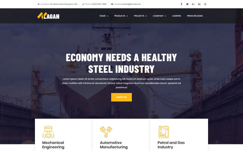 lagan multipurpose industrial factory landing page template original