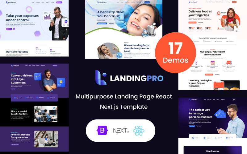 landingpro multipurpose landing page react next js template original